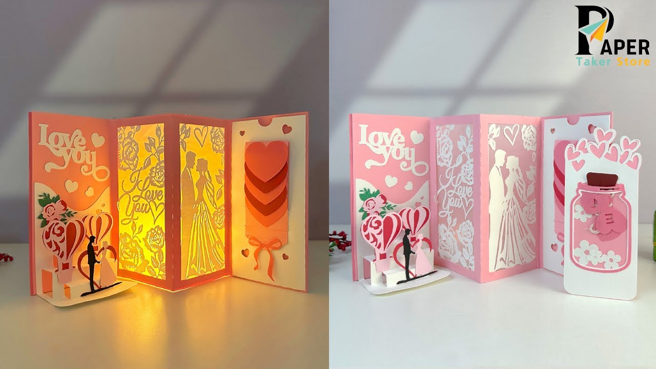 How To Make Paper Cut Pop up Card Valentine 3