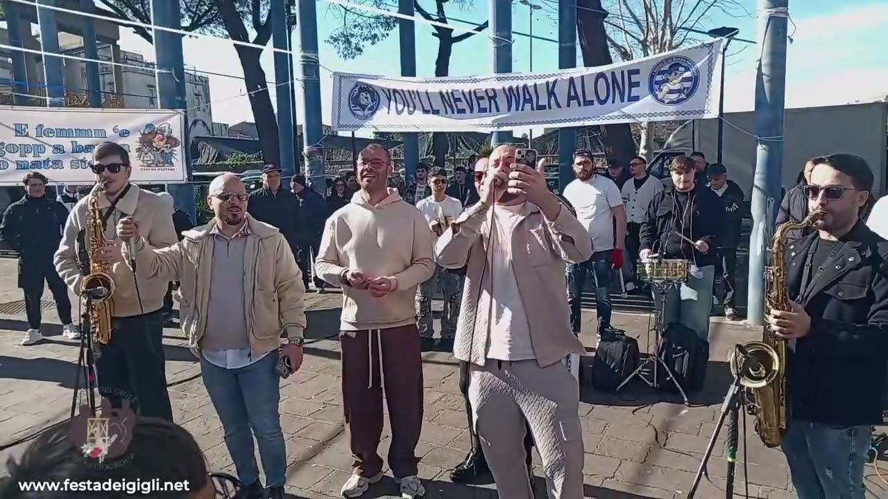 Nola 2026 - Alzata striscione Giglio del Fabbro a Barra 01-02-2026