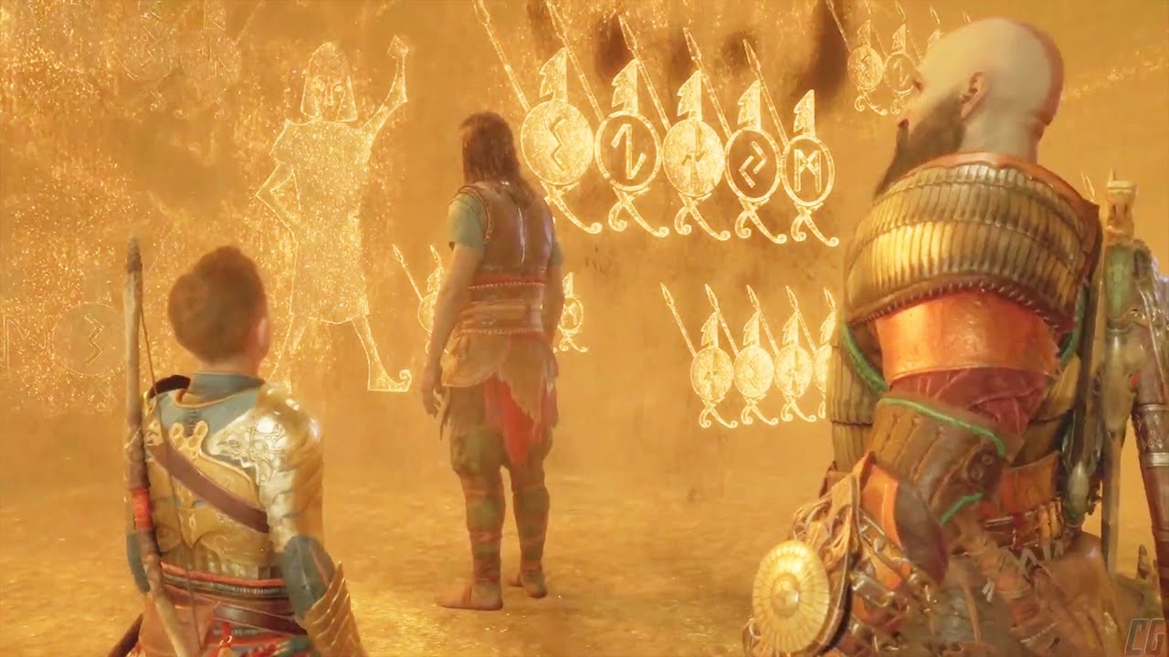 God of War Ragnarok - scena z przepowiednią Groi dotyczącą Ragnaroku