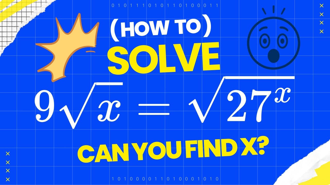 Exponential vs Square Root Challenge Explained | Solve for x