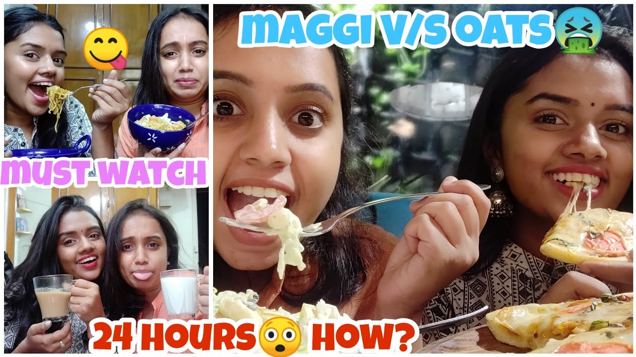 We only ate Healthy v/s Unhealthy food for 24 hours Challenge😨| gopsvlogs ft thebrowndaughter