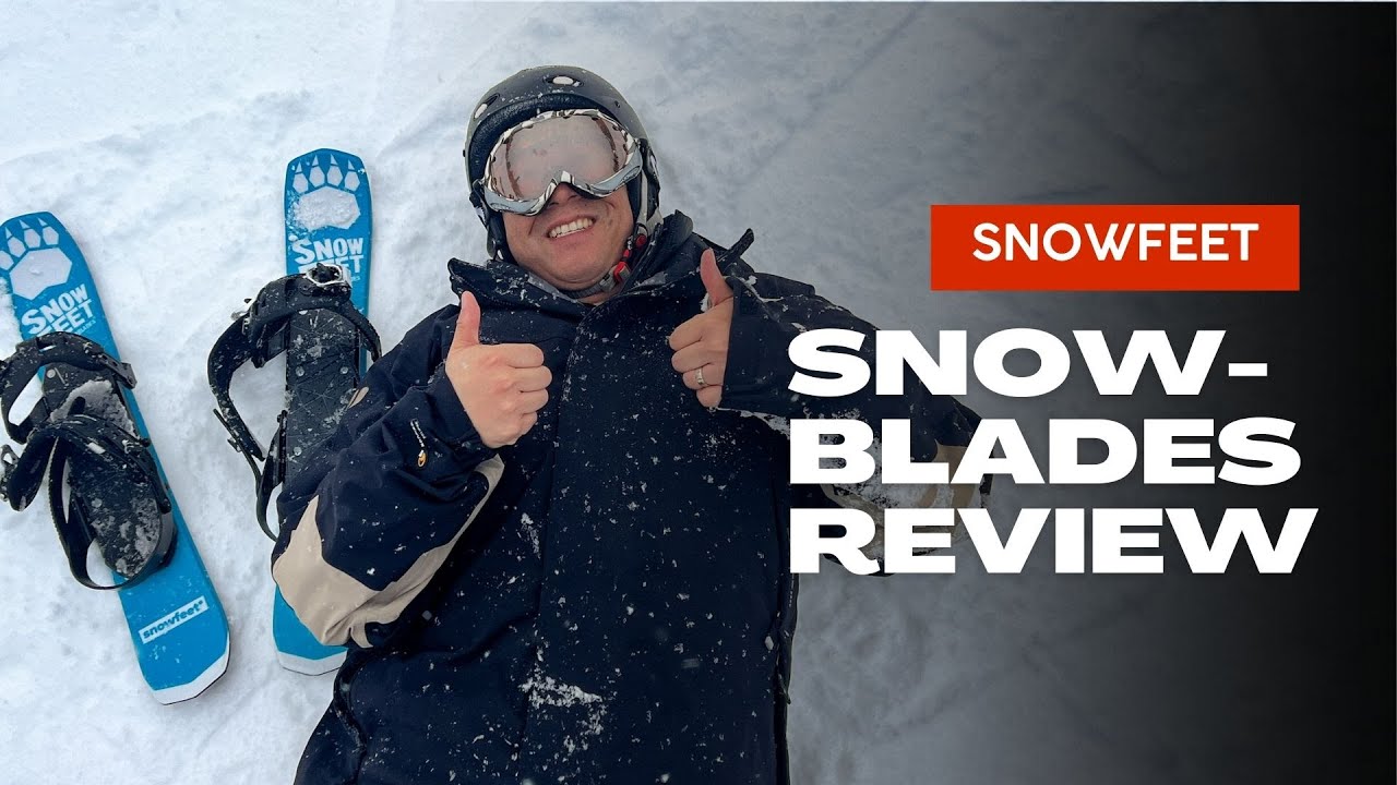 Snowfeet Snowblade / Skiboard Review!  Short Skis with SNOWBOARD BINDINGS!