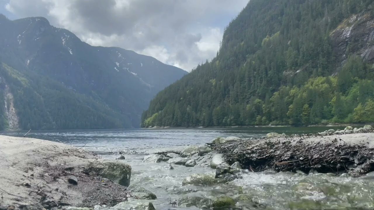 Cold Mountain Stream Meets the Pacific Ocean