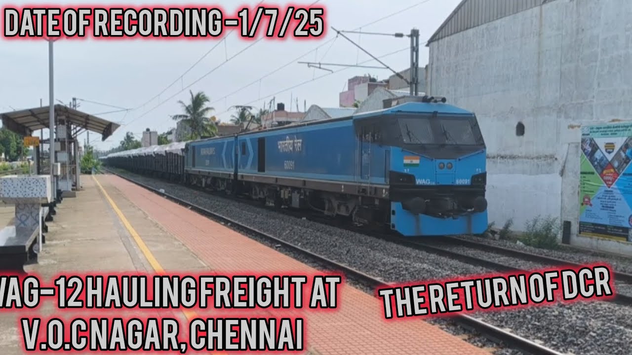 WAG-12 Carrying freight at VOC nagar, Chennai