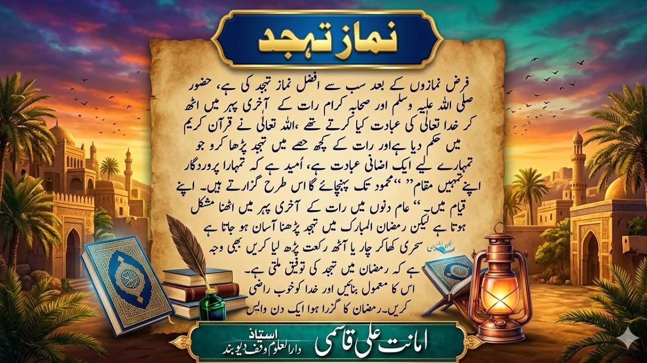 Islamic official is live!ll namaz tahajjud ki farj namaj ke bad se Afzal namaz tajud ki hai