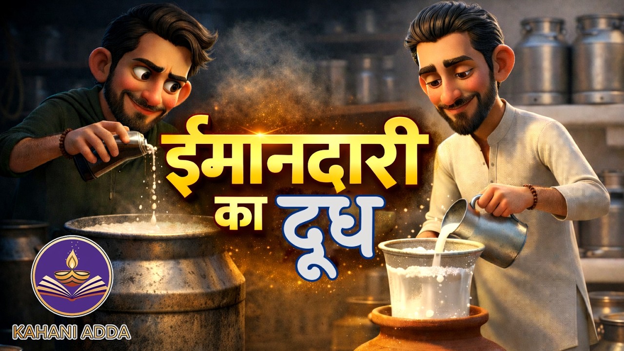 ईमानदारी का दूध | HINDI KAHANIYA | BEDTIME STORIES | ANIMATED STORY | HINDI MORAL STORIES