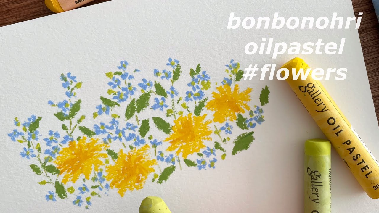 [Oilpastel] drawing tutorial - flowers 오일파스텔로 꽃 그리기 튜토리얼