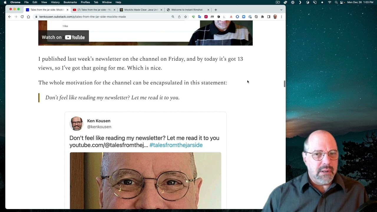Tales from the jar side: Mockito Made Clear, Four years of Tftjs, and Way too many Xmas jokes