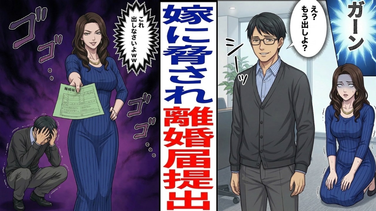 【漫画】記入済みの離婚届を盾に不倫する嫁。夫を舐め腐った女に突きつけた容赦ない制裁…全てを失い絶望するまでの逆転劇【スカッと】