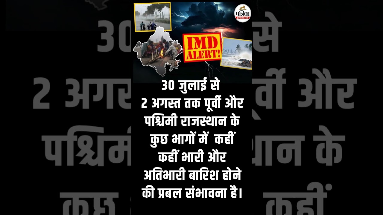 IMD alert for extremely heavy rainfall in these districts of Rajasthan!