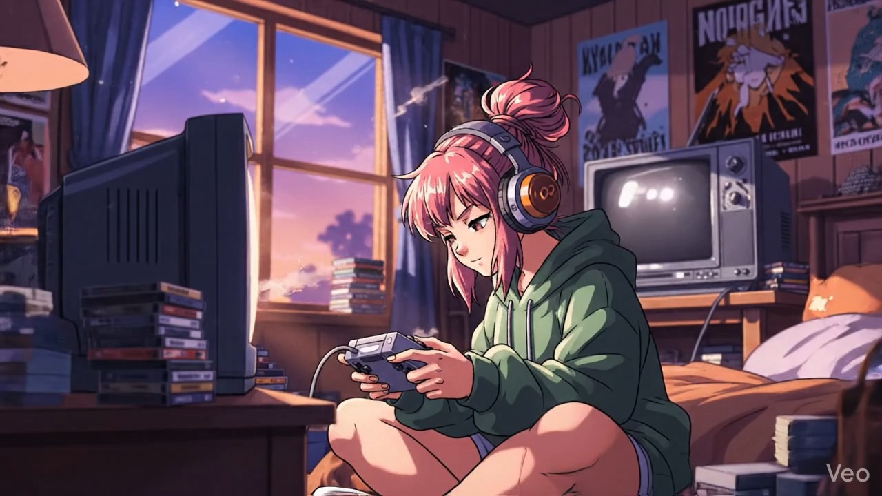 90s Anime Aesthetic 🌙 | Late Night Gaming in my Room (Lo-fi Hip Hop)