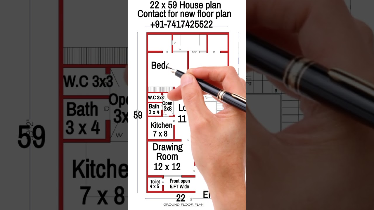 22 x 59 house plan | 2BHK Set | ghar ka naksha | #shorts #shortsvideo #housedesign #home