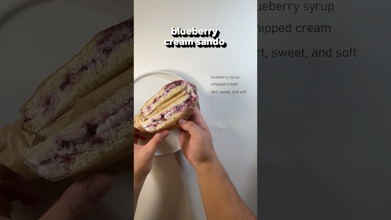 Japanese Konbini Food: Blueberry Cream Sando