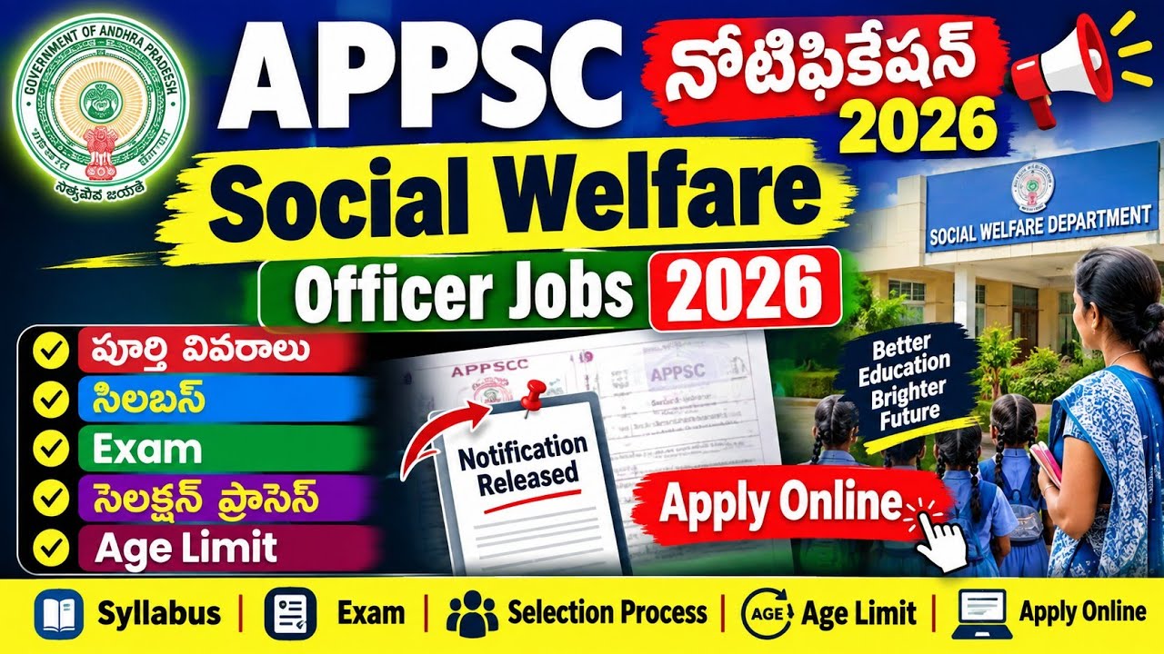 Appsc Social Welfare Officer Jobs Notification 2026 Full Details | Syllabus| Exam Pattern | Apply 