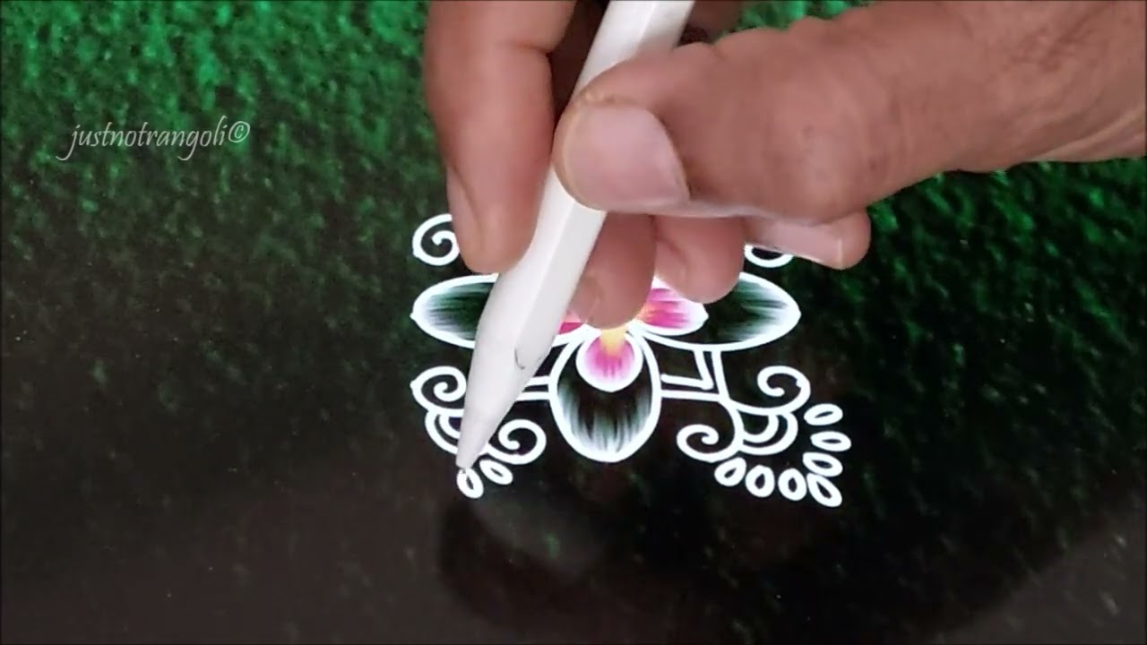 DOTTED KOLAM WITH 5-3-3 DOTS / EASY KOLAM / MUGGULU