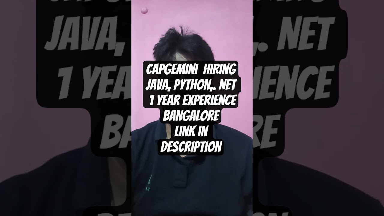 Capgemini Careers 2025 | C,Java,.Net,C## 1 year Experince | Bangalore Jobs