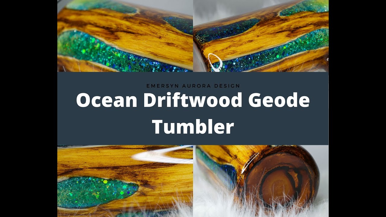 Ocean Driftwood Geode Tumbler