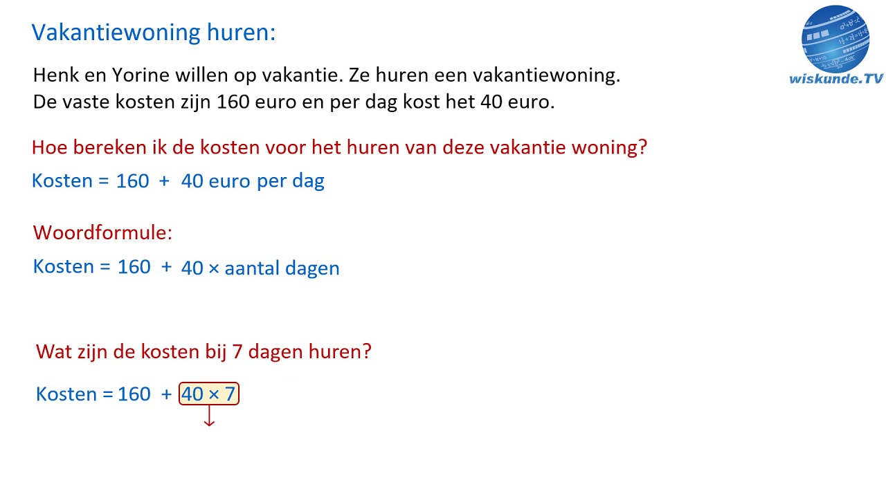 wat is een woordformule - wiskunde TV