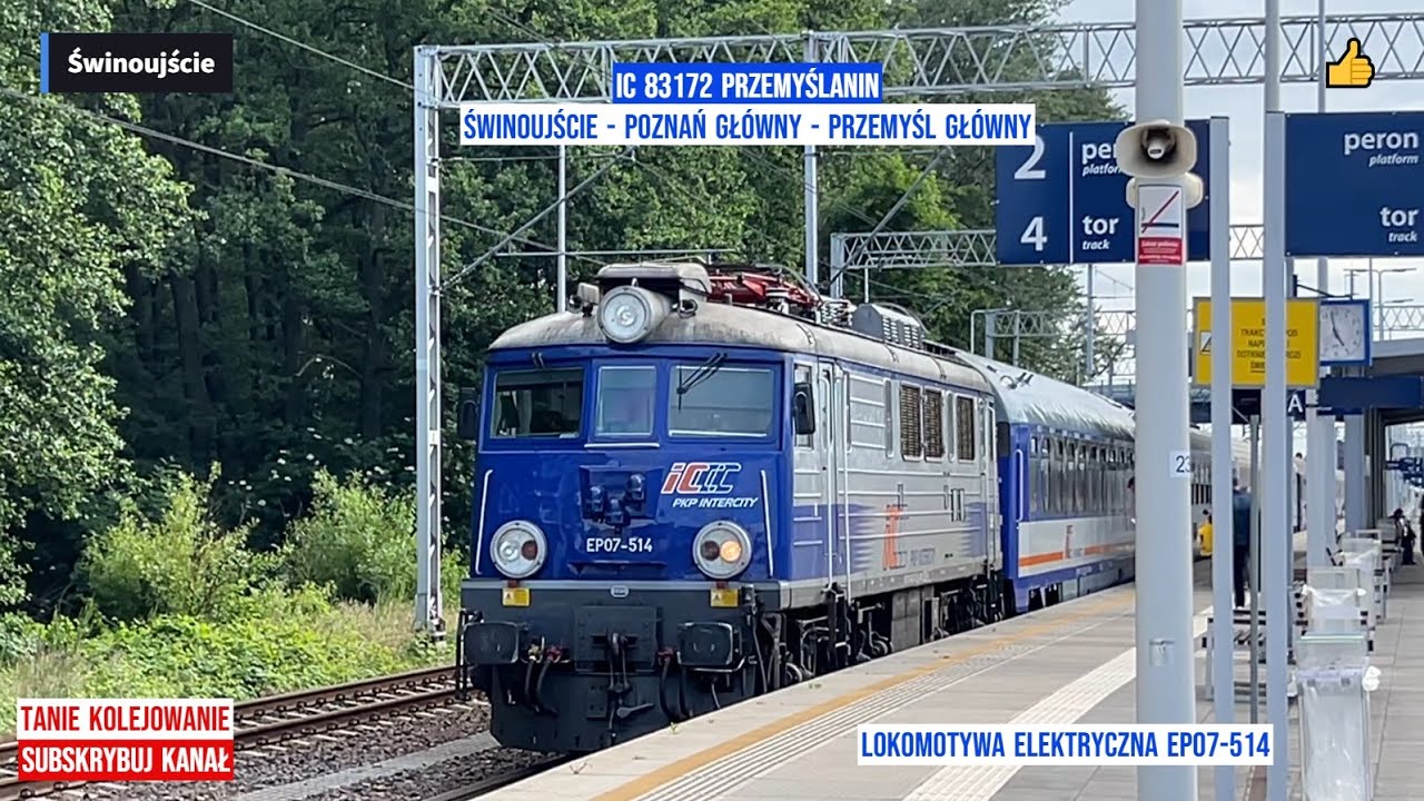 Pociąg Train IC 83172 PRZEMYŚLANIN Świnoujście - Poznań Główny - Przemyśl Główny Tanie Kolejowanie
