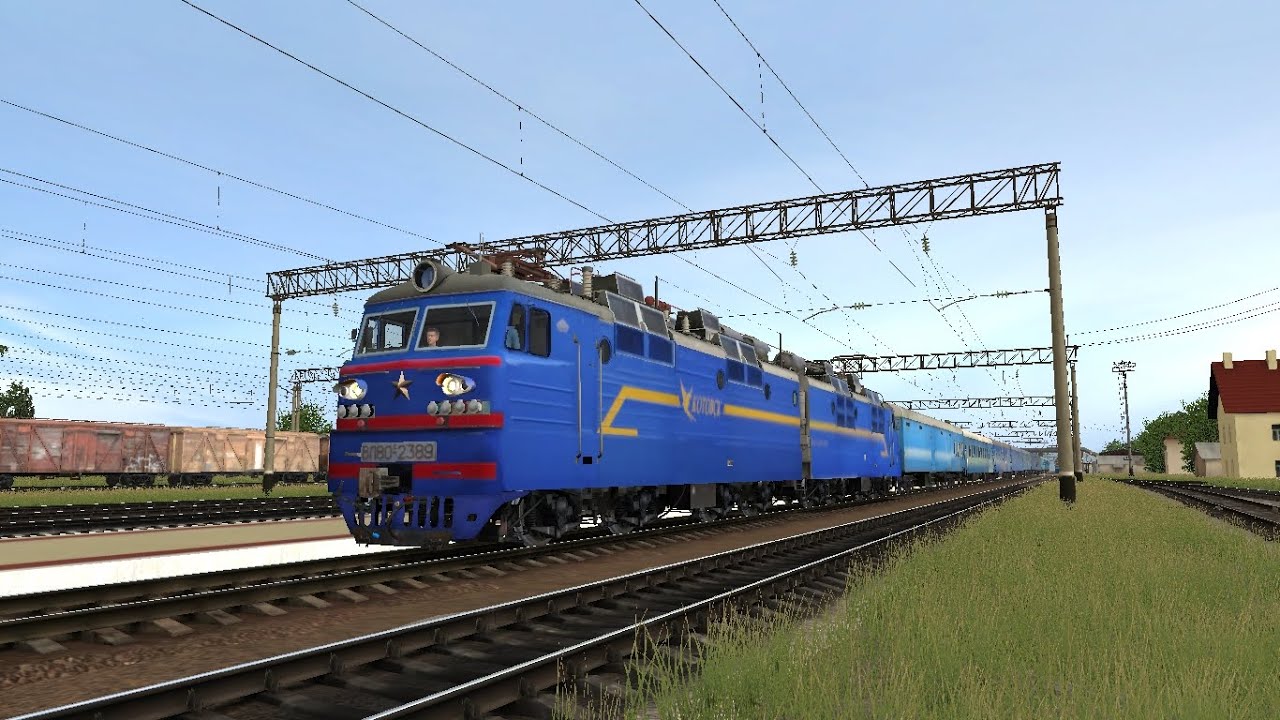 Trainz12 Маршрут Одесса-Колосовка, ускоренная поездка по графику Запорожье - Одесса 1часть