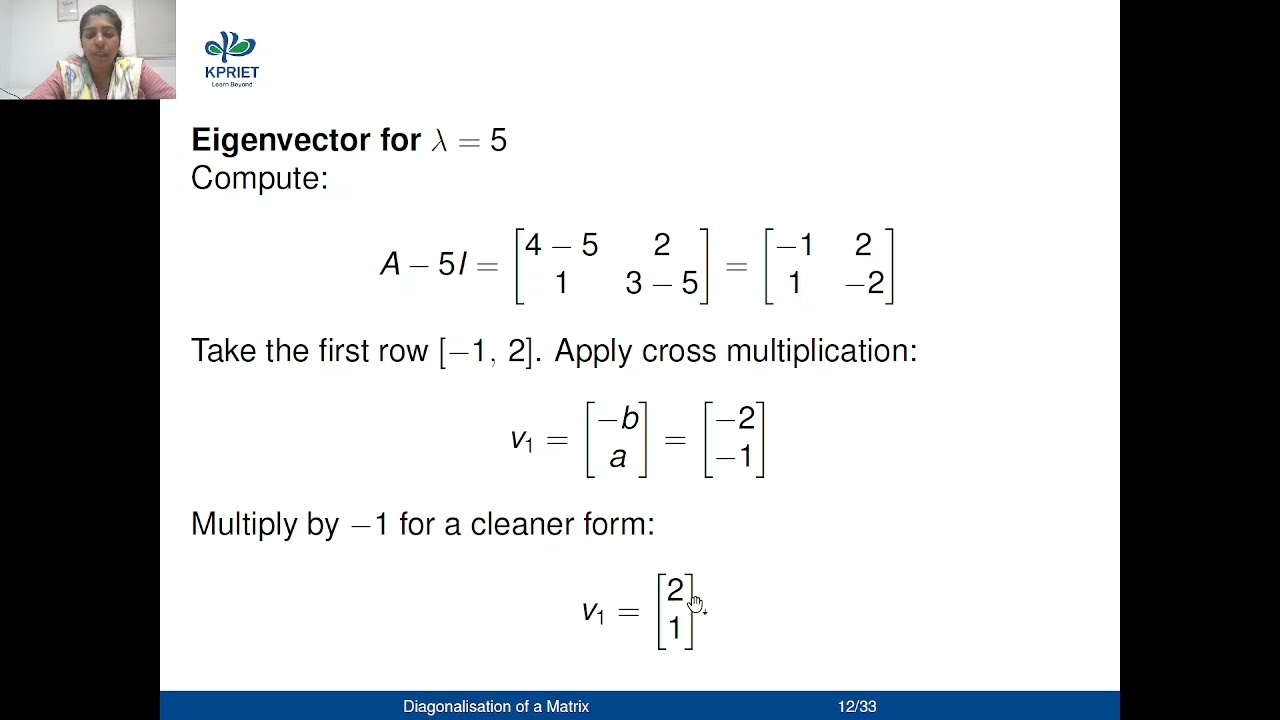 Diagonalization of a Matrix of Order 2