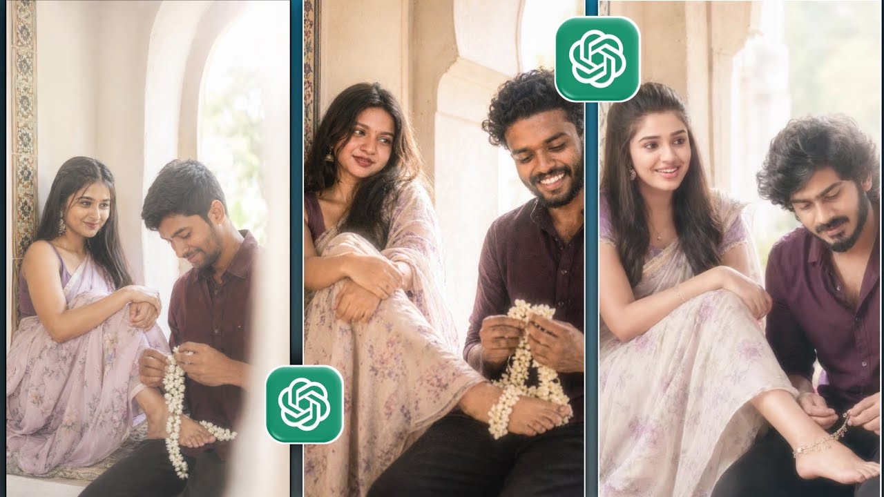 New trending Couple Portrait Photo Editing | chatgpt trending image prompt telugu 