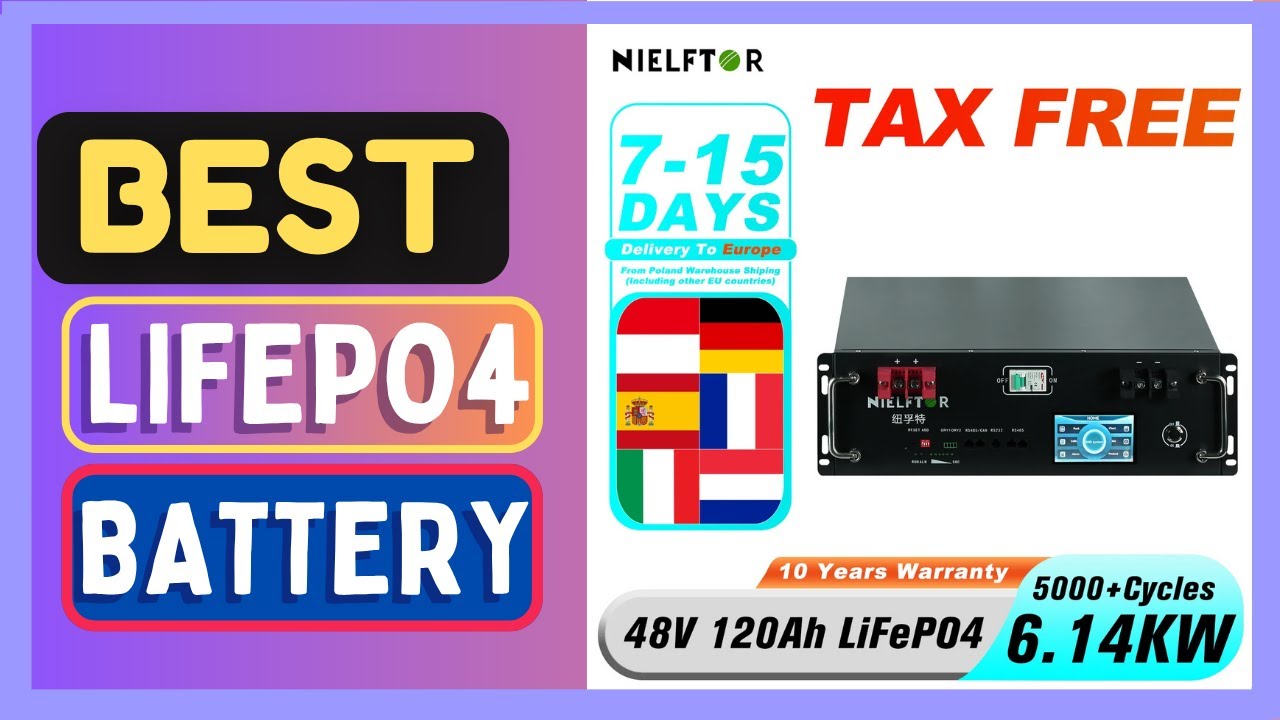 Best NIELFTOR New LiFePO4 48V 120Ah Battery Pack 6.14kWh