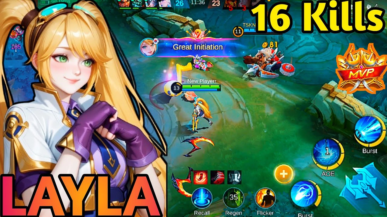 God Among Men!! 16 Kills No Death | Layla Legendary & MVP Gameplay | MLBB 5v5