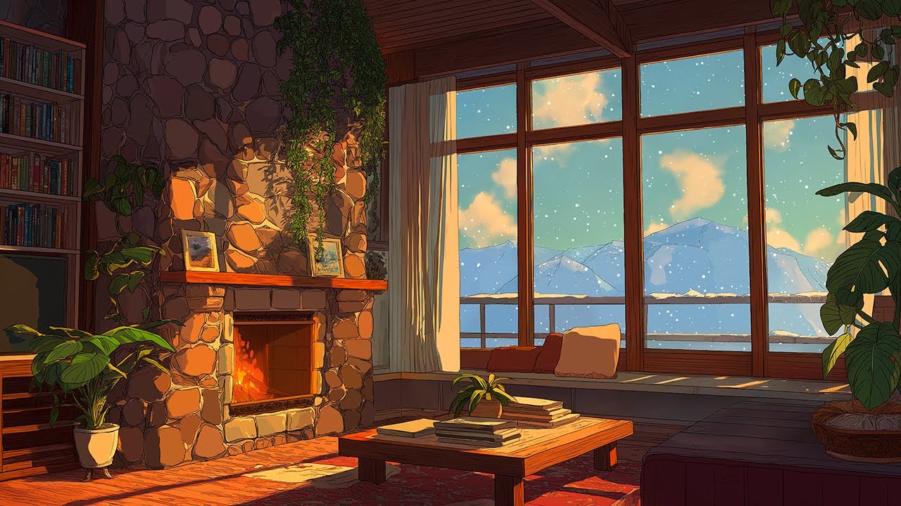 Relaxing January Evening with Crackling Fireplace Ambience 🔥 Soft Jazz Music for Reading & Focus