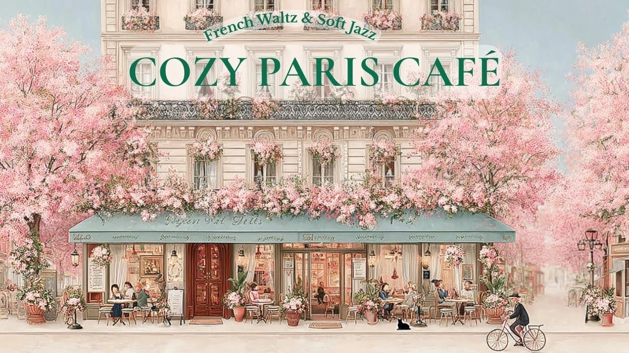 𝐏𝐀𝐑𝐈𝐒 𝐂𝐀𝐅𝐄́ ☕ Slow Spring Afternoon | French Waltz & Soft Jazz Instrumental (2H)