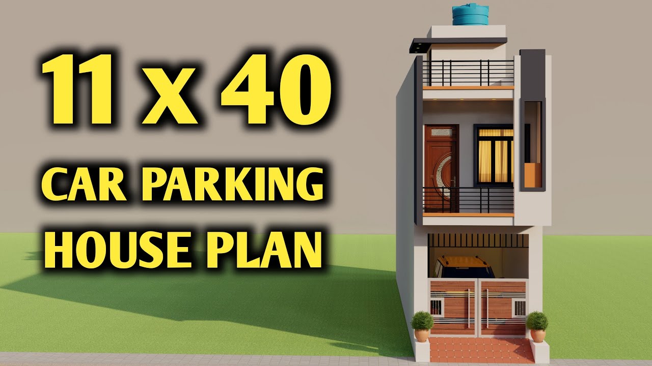 कार पार्किंग के साथ तीन कमरे का मकान || 3D 11x40 3 Bedroom Car Parking House