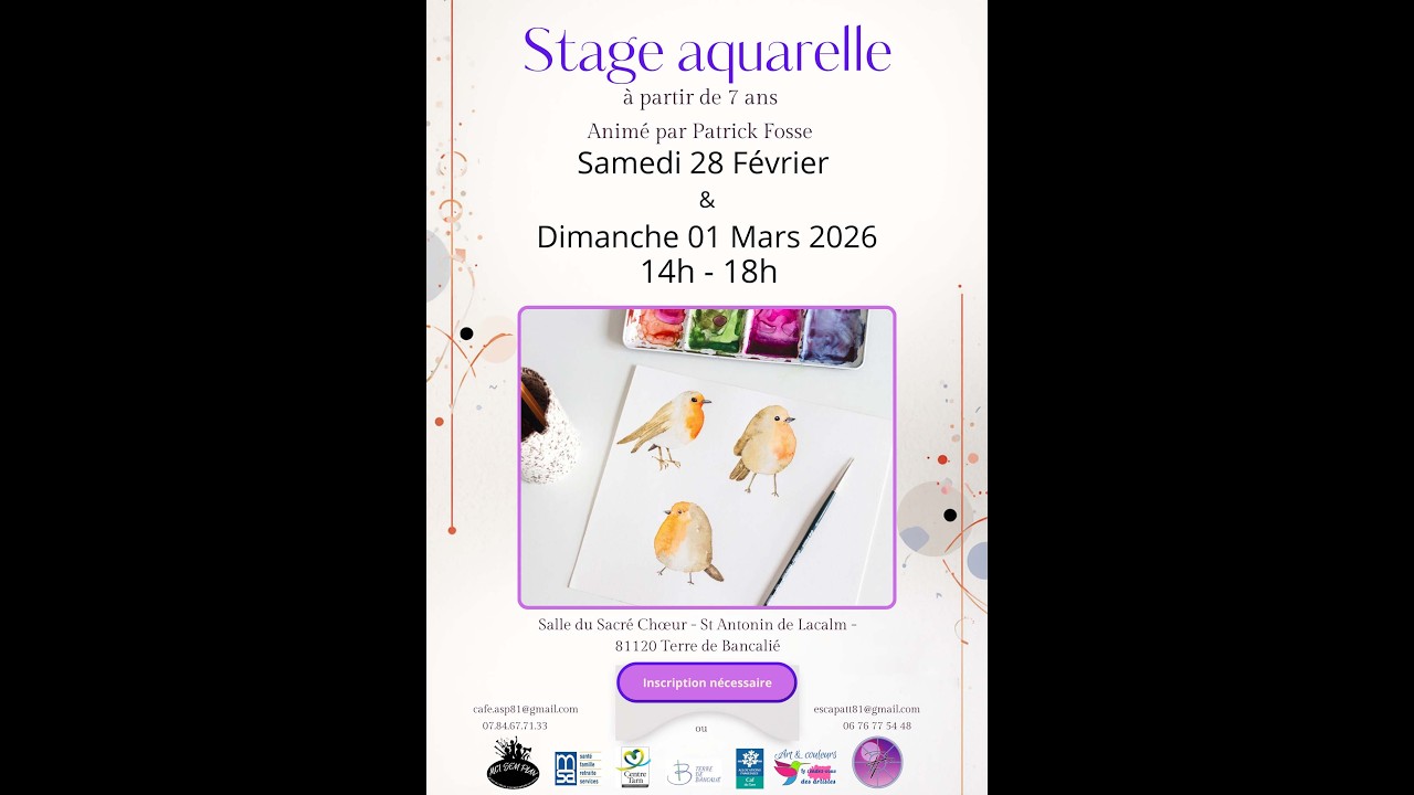 Stage aquarelle février 2026