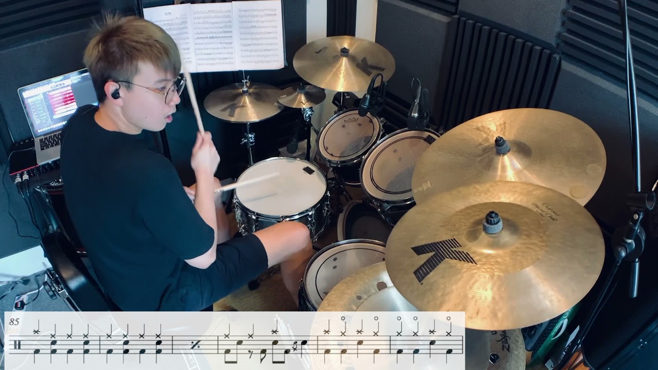 *鼓譜*Anson Kong 江𤒹生 《黑之呼吸》(Drum Cover)