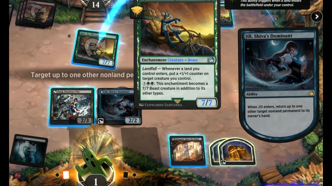 MTG Arena - Jump Into Final Fantasy - UB narrow win against RG landfall via timely counters