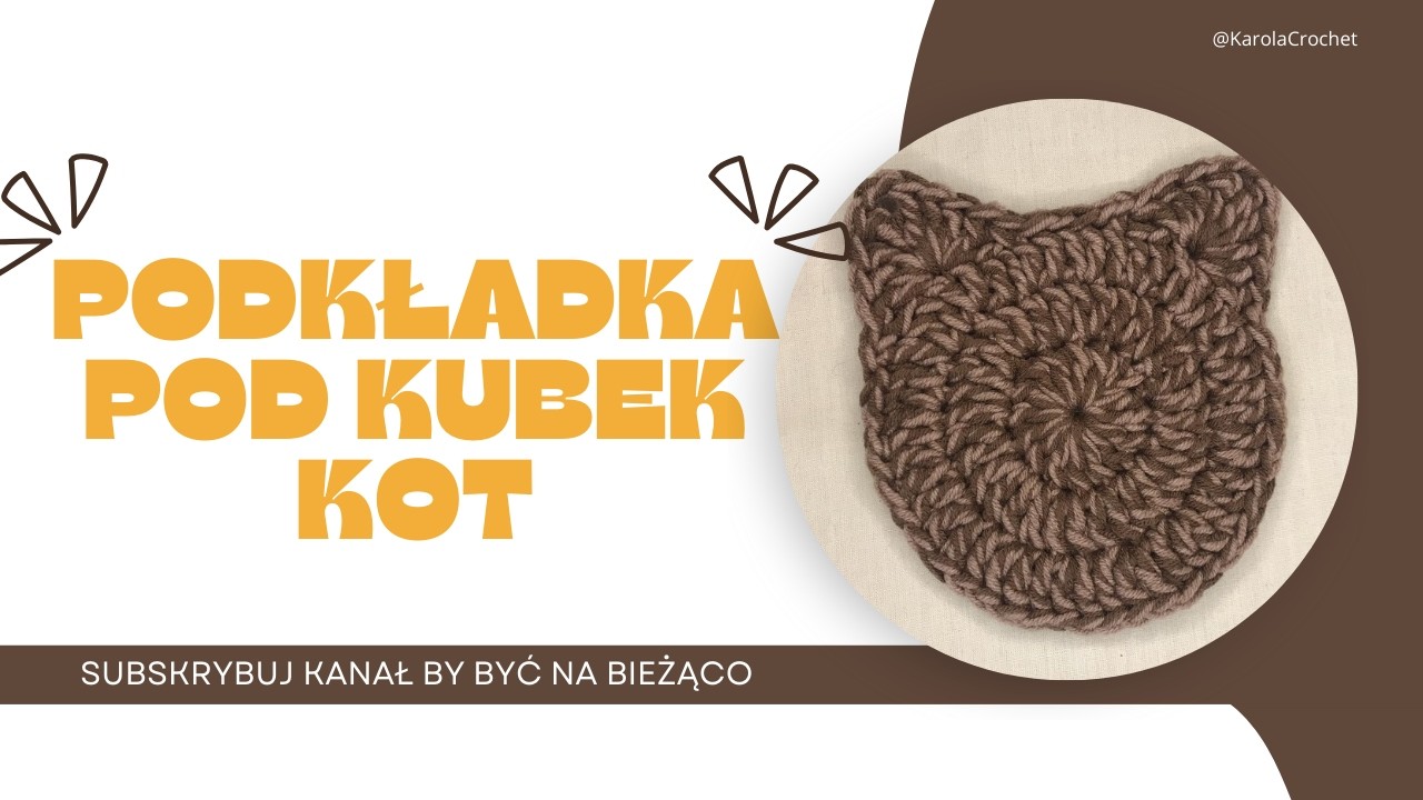 PODKŁADKA KOT NA SZYDEŁKU- SZYDEŁKOWA PODKŁADKA DLA FANÓW KOTÓW #524