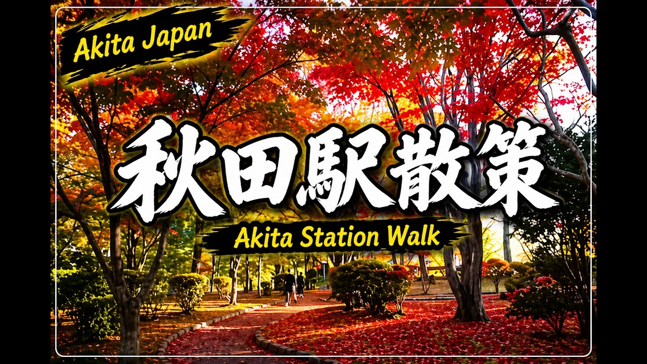 【秋田】朝の秋田駅散策（秋田駅〜千秋公園まで）~Walking around Akita station (Akita Japan)~