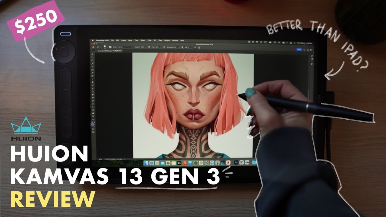 Обзор Huion Kamvas 13 Gen 3 | Распаковка | Рисование | Плюсы и минусы | Лучший бюджетный интеракт...