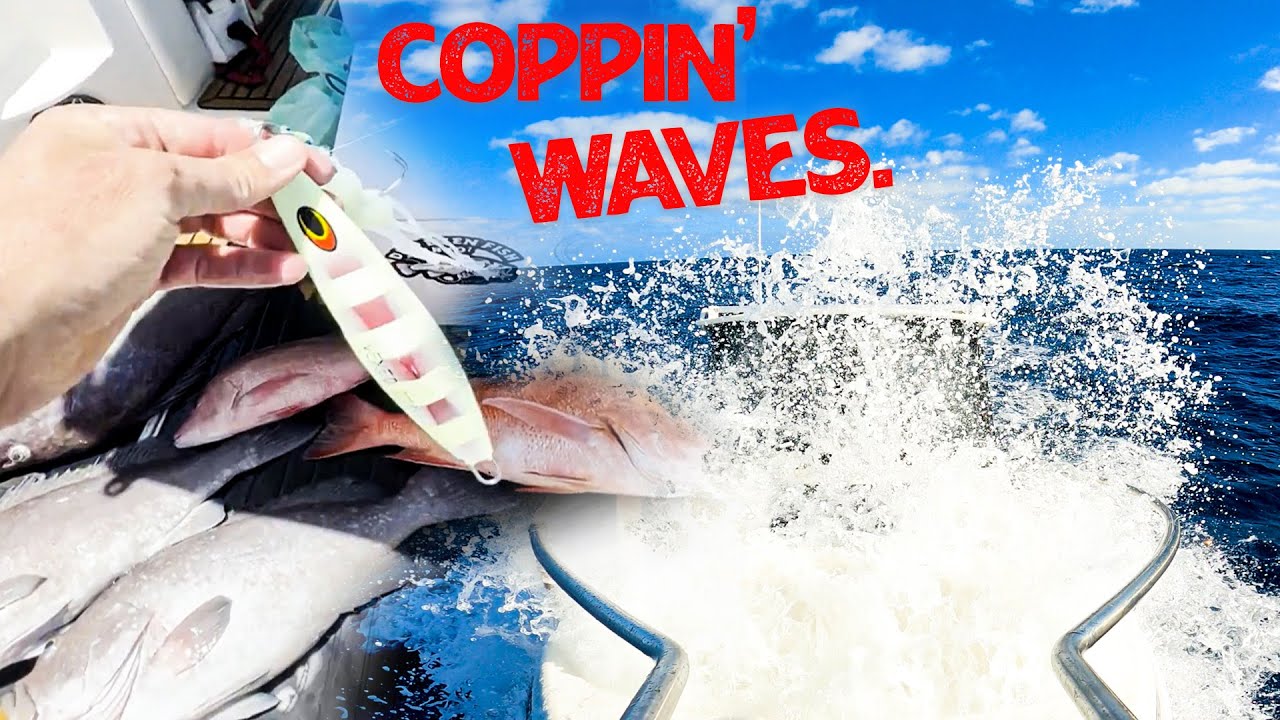 I cant believe this jig catches all these FISH  //  more wild seas in coral bay
