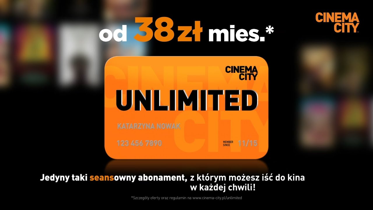 UNLIMITED Cinema City - jedyny taki seansowny abonament kinowy!!