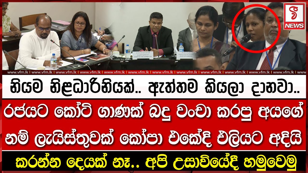 රජයට කෝටි ගාණක් බදු වංචා කරපු අයගේ නම් ලැයිස්තුවක් කෝපා එකේදි එලියට අදියි