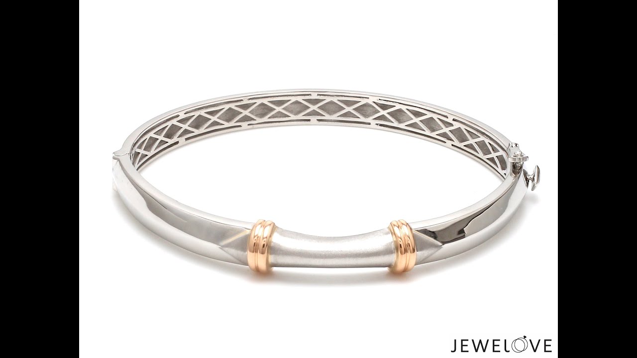 Men of Platinum | Sculpted Openable Kada with a touch of Rose Gold JL PTB 732 - Jewelove