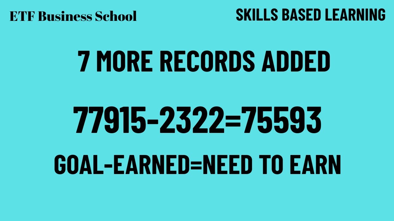 7 more records added Goal Earned=Need to Earn 5 || ETF Business School