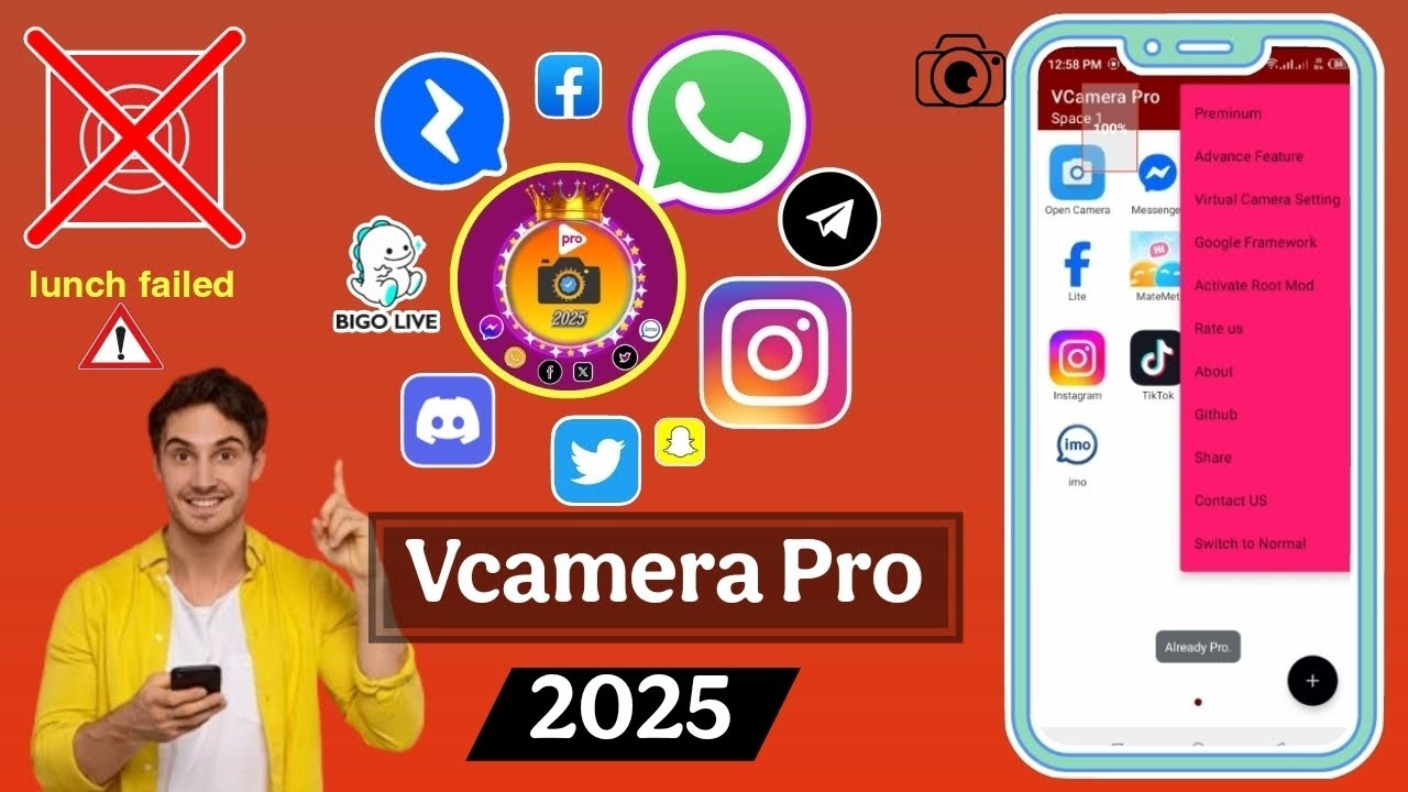 Vcamera Pro APK Download | Fix Vcamera Live Assist & Virtual Camera Launch Failed 2025