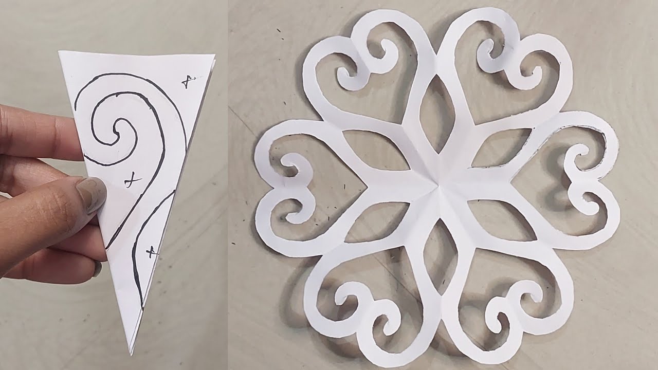 How to make easy and beautiful snowflakes ❄️♥️ #papercraft #snowflakes #part 139