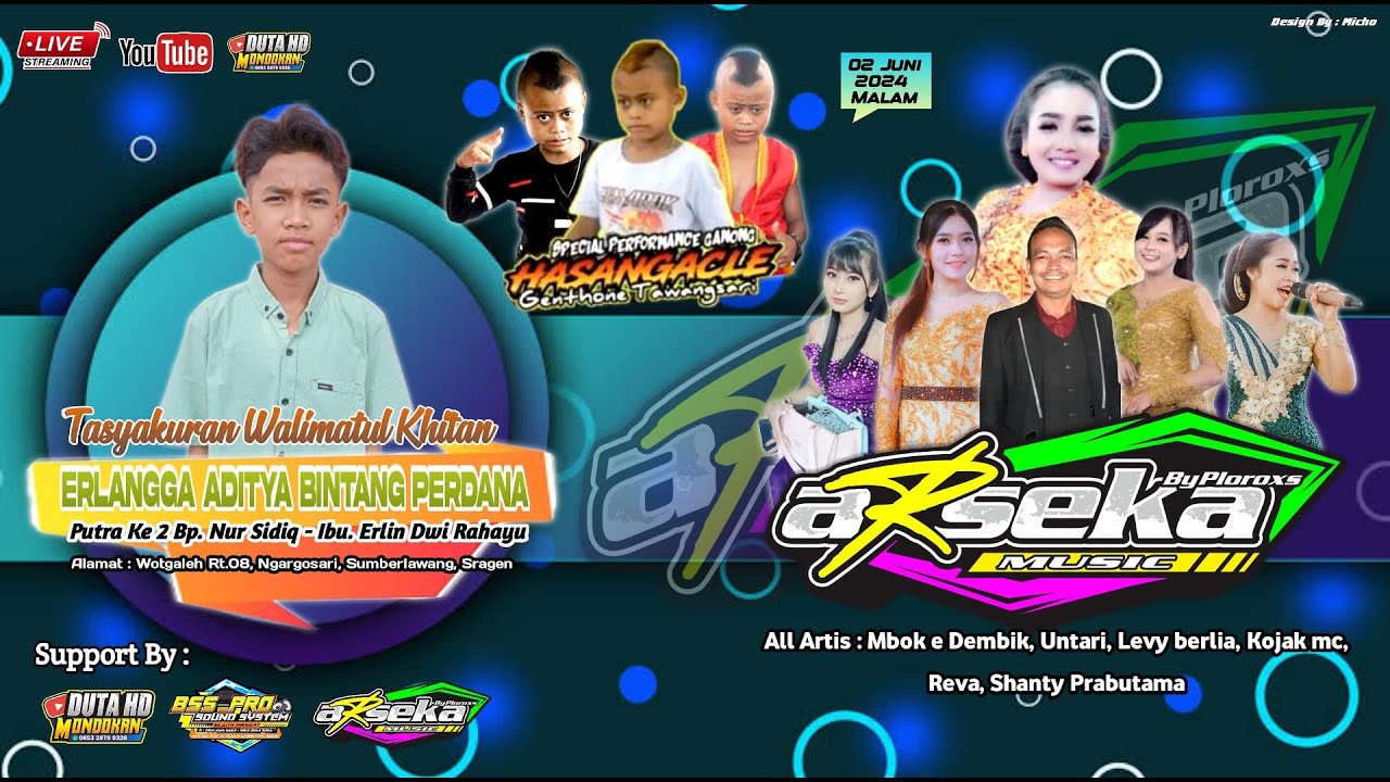 Live ARSEKA MUSIC//BSS PRO AUDIO//DUTA HD MONDOKAN Wotgaleh Ngargosari Sumber Lawang  02 Juni 2024