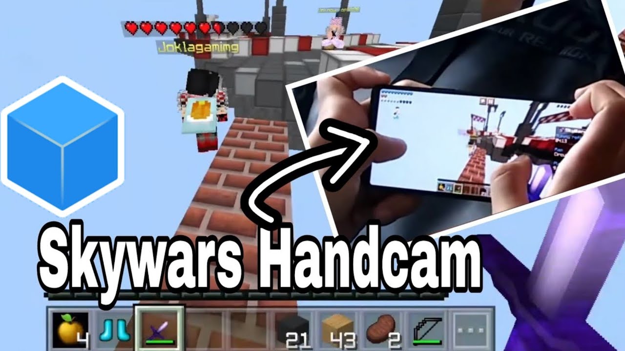 Cubecraft Mobile Skywars with Handcam (Solo) || MCPE pvp/duels - DevaRoi MC