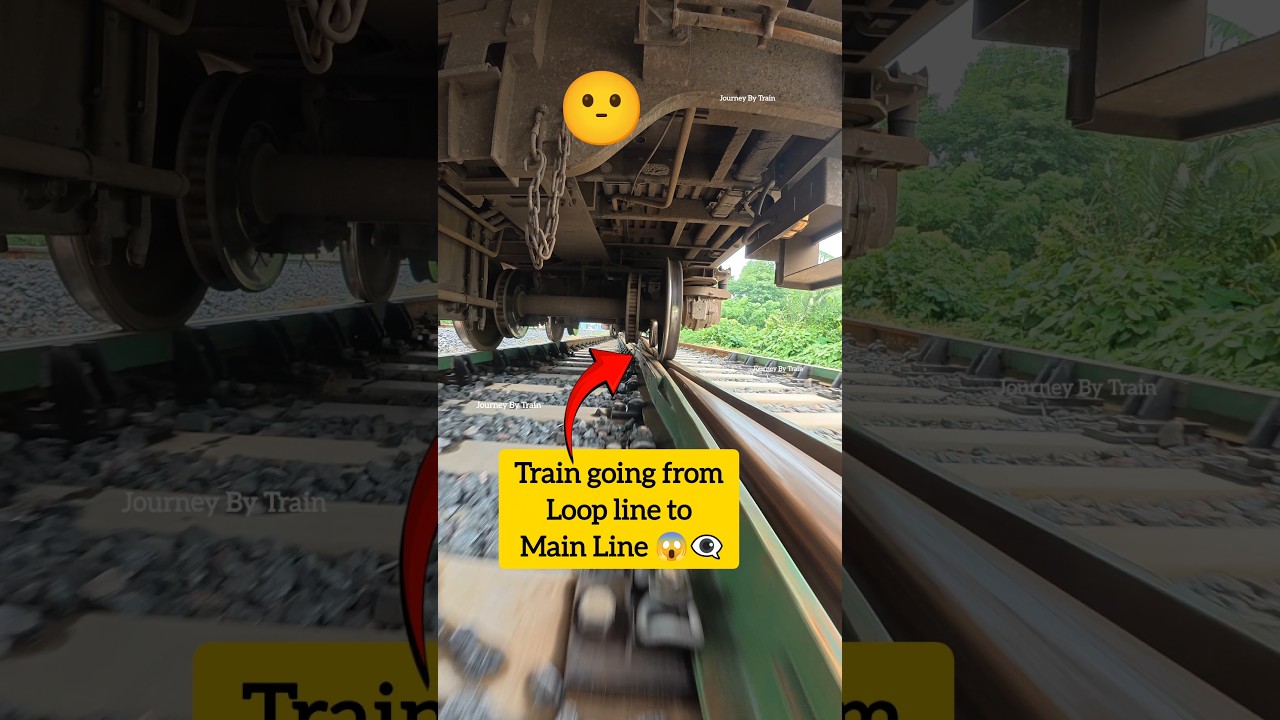 Train going from loop line to main line 😱😎 #shortsfeed #railtrack #Train #trainwheels #railroad