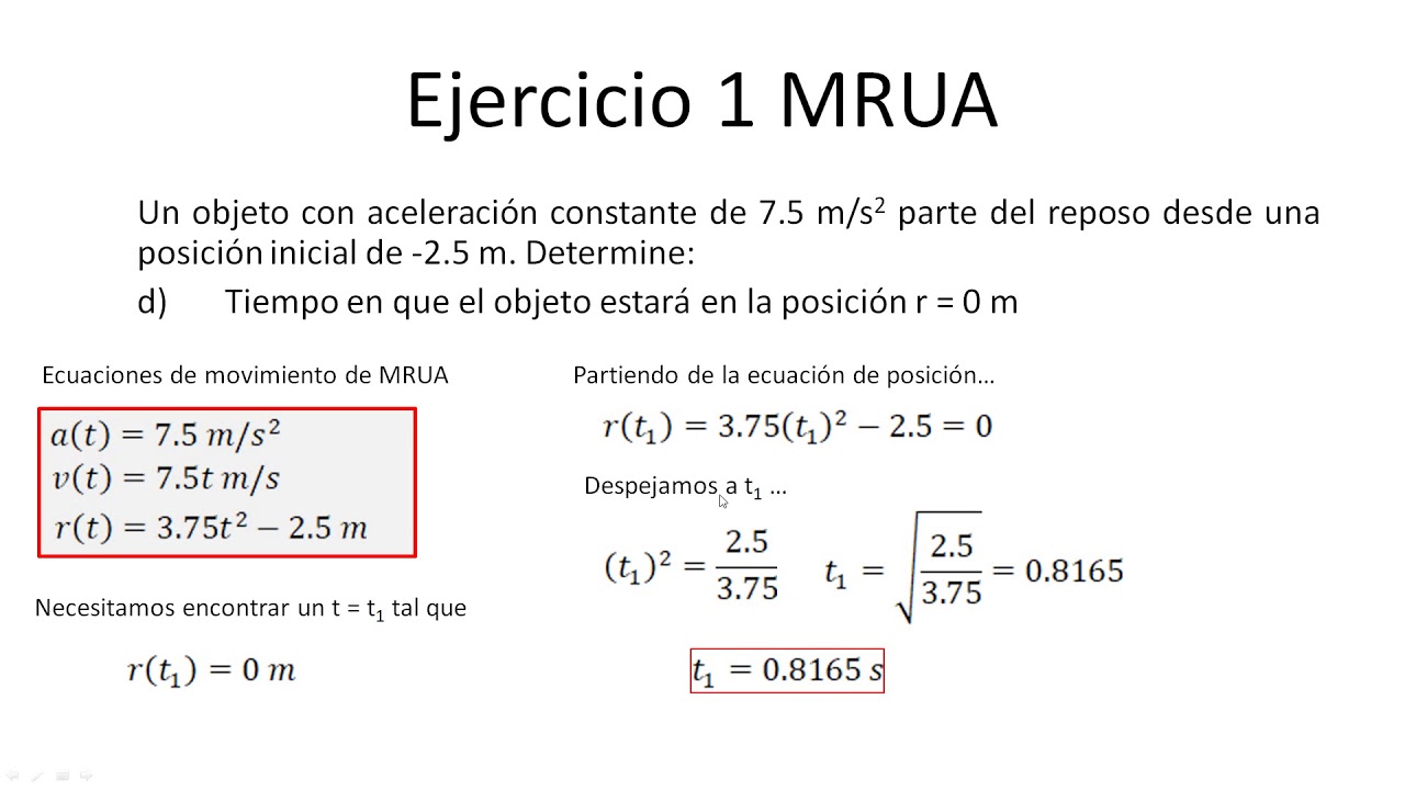 Clase 12 Ejercicios MRU y MRUA