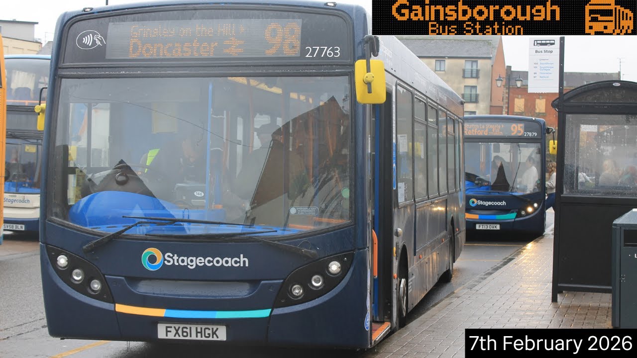 Buses at Gainsborough Bus Station (07/02/2026)