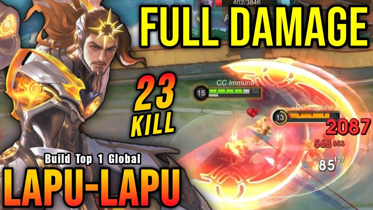 23 Kills!! Lapu Lapu Full Damage Build is Broken!! - Build Top 1 Global Lapu Lapu ~ MLBB